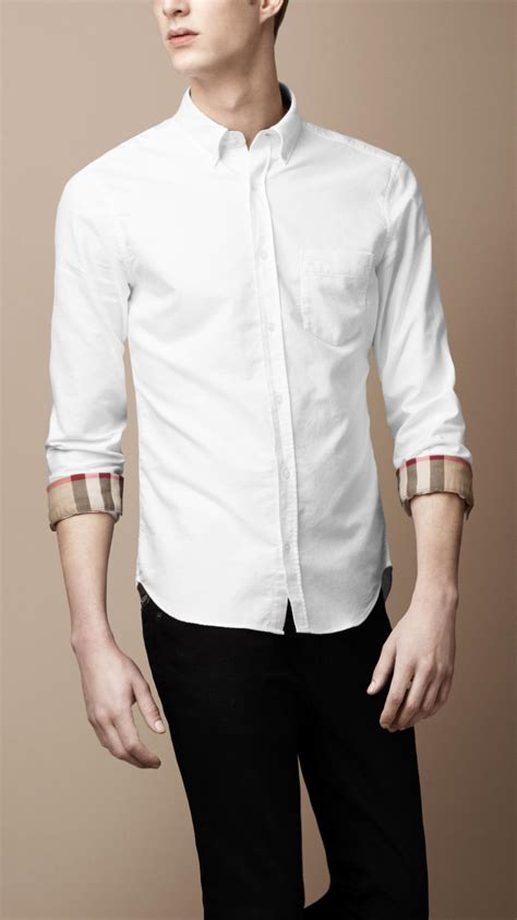 burberry men's short sleeve sale|burberry white button down shirt.